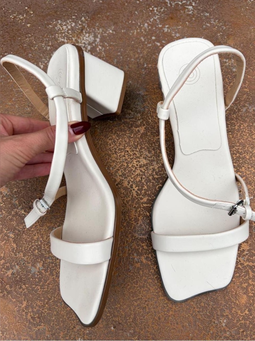 Urban outfitters cream block strappy heel sandals sz 8 #summer #modern #chic #cl